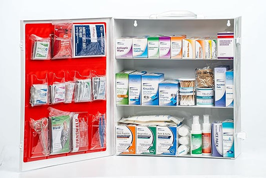 Restaurant Metal First Aid Cabinet, Wall Mountable (Class A with Tablets, 3 Shelf)