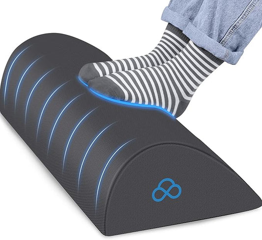 StepLively Foot Rest Ergonomic Pillow for Under Desk at Work, Anti-Fatigue Footrest Support Pillow for Fatigue & Pain Relief, Comfortable for Office Chair, Car Seat & Gaming Chair - Grey, Large