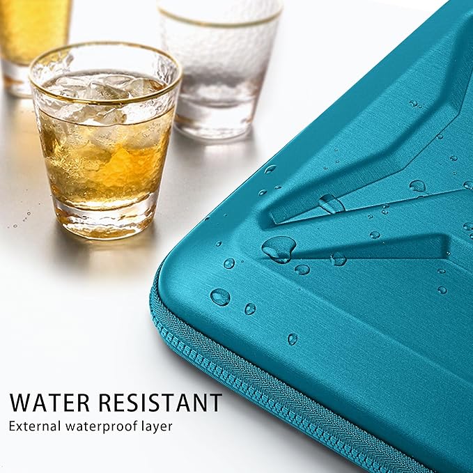DOMISO 17 Inch Laptop Hard Case, Waterproof Shockproof Hard Shell Laptop Sleeve with Handle Protective Computer Bag for Most 17-17.3" Laptops/Dell XPS 17 / HP Envy 17, Teal
