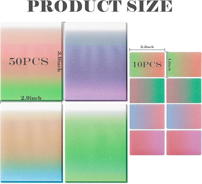 BAYTORY 300 Sheets Transparent Glitter Sticky Note, 3 × 4 Clear Memo Pads, Self-Stick Index Tabs, Waterproof See Through Self-Adhesive Sticky Notes, for Office School Supplies (100mm)