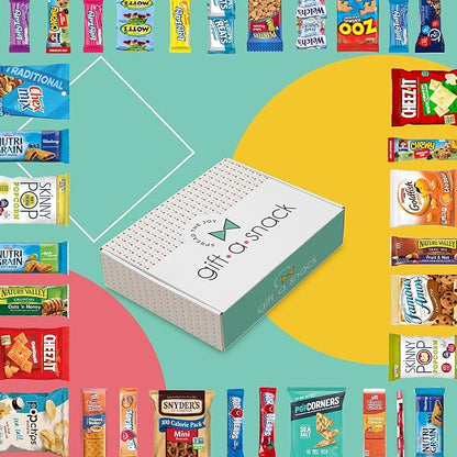 Gift A Snack - Halloween Trick or Treats Snack Box Variety Pack Care Package + Greeting Card (150 Count) Birthday Sweet Treats Gift Basket, Candies Chips Crackers Bars, Office Food Assortments
