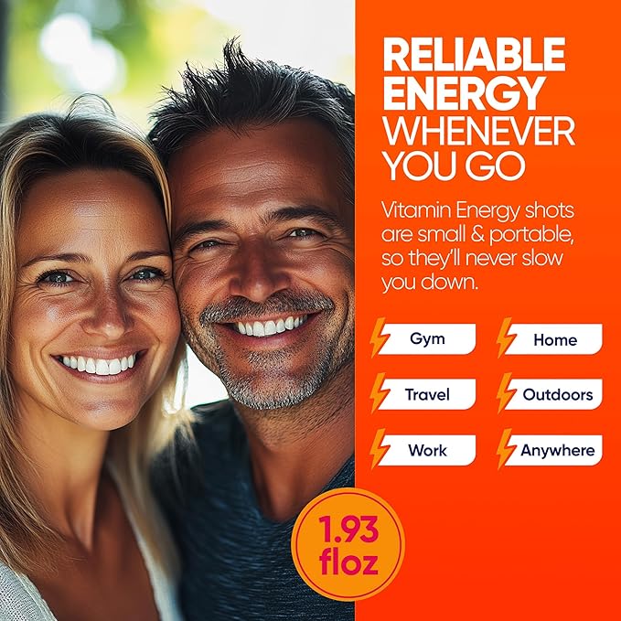 Vitamin Energy Immune+ Extra Strength Energy Shot Mango 10 Pack, 260mg Natural Caffeine, B-Vitamins, Citicoline, Green Tea, Immunity & Focus Support, Zero Sugar, Gluten-Free 1.93 fl oz