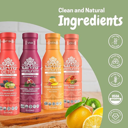 Organic Juice Cleanse & Claiming Energy Pack | 1 to 3-Day Cleanse | Ancient Remedies for Gentle Detox, No-Jitters No Crash Energy | Sprouts, Green Coffee Bean Mega Antioxidants, Aronia, Ashitaba, Low-Cal, Non-GMO, No-Sugar Added (6 12 fl.oz. BPA-Free B...