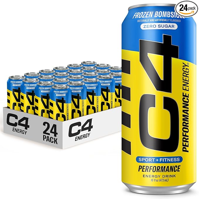C4 Energy Drink, Frozen Bombsicle, 16oz | Pack of 24 | Sugar Free | Pre Workout | No Artificial Colors