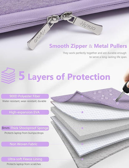 HYZUO 14-15 Inch Laptop Sleeve Bag for MacBook Air 15 M4 M3 M2, MacBook Pro 15, 15" Surface Laptop, XPS 14/15 Plus, Portable NoteBook Case for 14" HP Dell Lenovo ThinkPad Asus, Lilac Purple