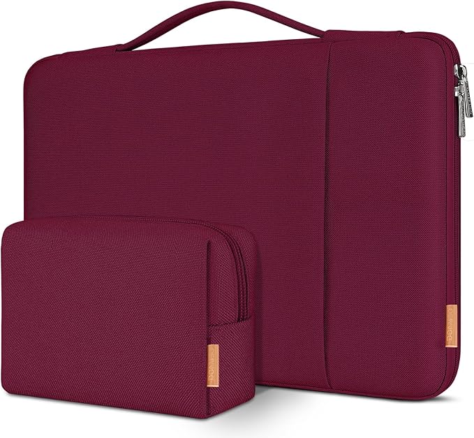 DOMISO 17.3 inch Laptop Sleeve Case Water Resistant Shockproof Protective Computer Bag for 17.3" Notebook/HP Pavilion Envy 17/IdeaPad/LG Gram/MSI with Accesory Bag,Wine