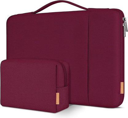 DOMISO 17.3 inch Laptop Sleeve Case Water Resistant Shockproof Protective Computer Bag for 17.3" Notebook/HP Pavilion Envy 17/IdeaPad/LG Gram/MSI with Accesory Bag,Wine