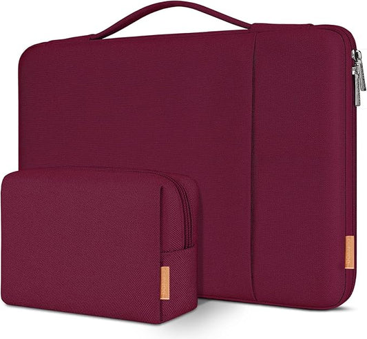 DOMISO Laptop Case Laptop Sleeve Cover Compatible with 15 inch MacBook Air M4/A3241 2025, M3/A3114,M2/A2941,15 inch MacBook Pro A1990 A1707,Compatible with Dell XPS 15 Plus with Small Case,Wine