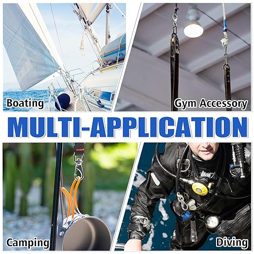 KINLINK 304 Stainless Steel Swivel Snap Hooks, 8 Pack 4 Inch Flag Pole Clips, Heavy Duty Large Spring Snap Hooks for Boat Anchor Ropes and Cables