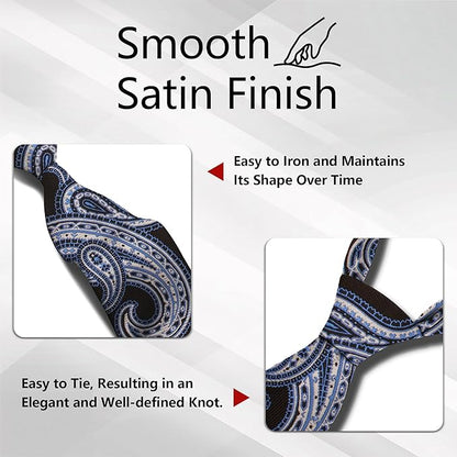 Fineknot Ties for Men, Jacquard Neck Ties, Mens Plaid Paisley Striped Tie, Classic Floral Mens Ties for Wedding Business