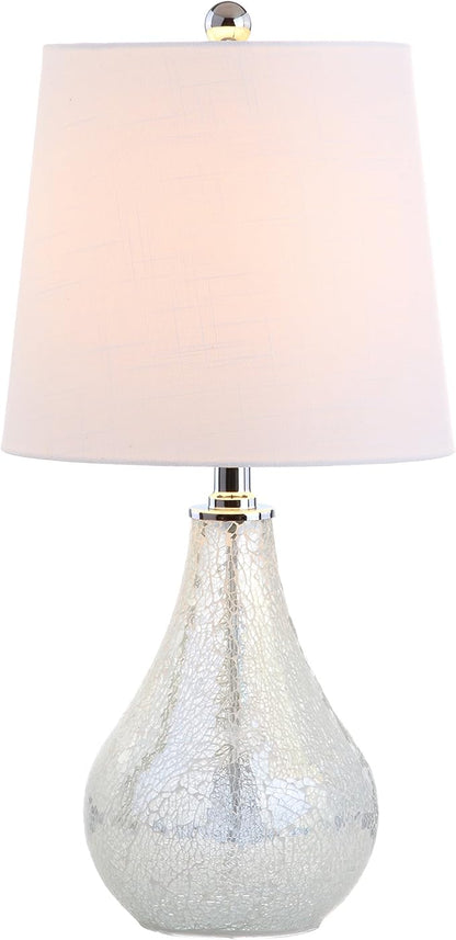 JONATHAN Y JYL1024B Mona 20.5" Mini LED Table Lamp, Modern, Contemporary, Elegant, Office, Living Room, Family Room, Dining Room, Bedroom, Hallway, Foyer, Mosaic White