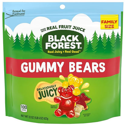 Black Forest Gummy, Bears, Fruit Flavor, Deliciously Juicy, Made with Real Fruit Juice, 22 oz (Pack of 2)