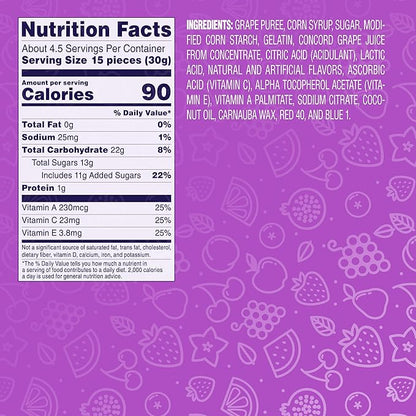 Welch's Fruit Snacks, Concord Grape Snack Box, Gluten Free, 5oz Snack Packs (Pack of 12)