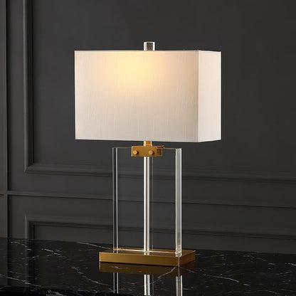SAFAVIEH Couture Lighting Collection Maddock Crystal 26-inch Bedroom Living Room Home Office Desk Nightstand Table Lamp (LED Bulb Included)