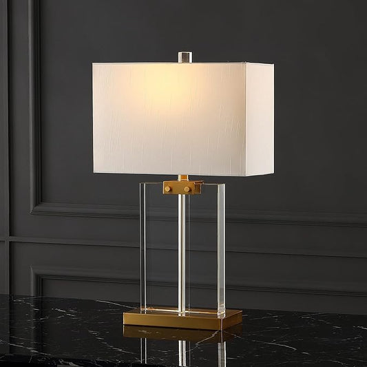 SAFAVIEH Couture Lighting Collection Maddock Crystal 26-inch Bedroom Living Room Home Office Desk Nightstand Table Lamp (LED Bulb Included)