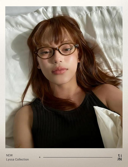 TIJN Olisa Blue Light Blocking Glasses for Women Men,Oval Glasses Frame Bluelight Glasses for Gaming/Computer/Screen