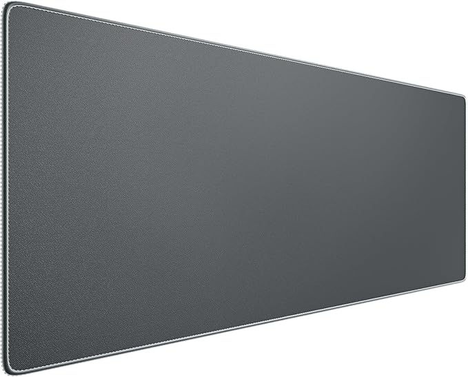 Waterproof Large Gaming Mouse Pad with Durable Stitched Edges, Non-Slip Rubber Base, Grainy Jacquard Mouse Mat Desk Pad for Home Office Gaming, 35.4''x15.7''x0.12'', Matte Gray