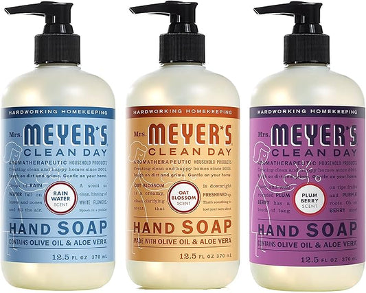 Mrs. MEYER'S CLEAN DAY New Spring Scent Variety Pack (Rain Water + Oat Blossom + Plum Berry)