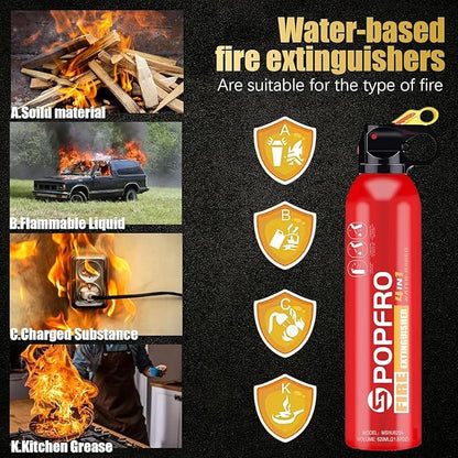 4-in-1 Small Fire Extinguisher for Home, Garage, Kitchen, Car | For Electric, Textile and Grease Fires | Non-Toxic, Easy Clean | Wall Mount Incl (4 pack)