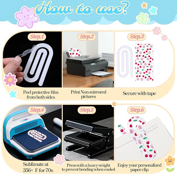 36 Pcs Sublimation Blanks Acrylic Paper Clips, 4" x 2" Jumbo Sublimation Paperclips Blanks Large Personalized Paper Clips for Heat Transfer Crafts Bookmarks Office Gifts DIY Supplies