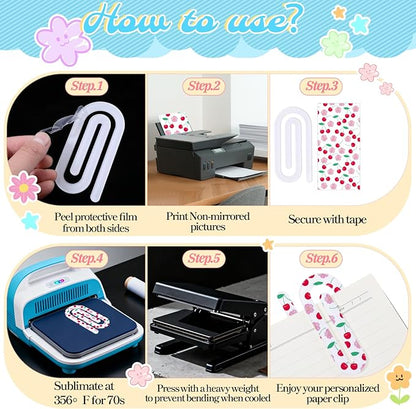 36 Pcs Sublimation Blanks Acrylic Paper Clips, 4" x 2" Jumbo Sublimation Paperclips Blanks Large Personalized Paper Clips for Heat Transfer Crafts Bookmarks Office Gifts DIY Supplies