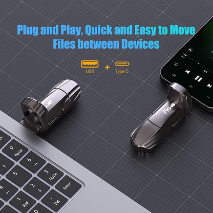 FU388 External Solid State Drive 1TB, Up to 1000MB/s for Data Storage,Dual-Port Stick Design with USB-A & Type-C Expansion of Storage for iPhone 15/16 /Android/PC/Mac/Laptop