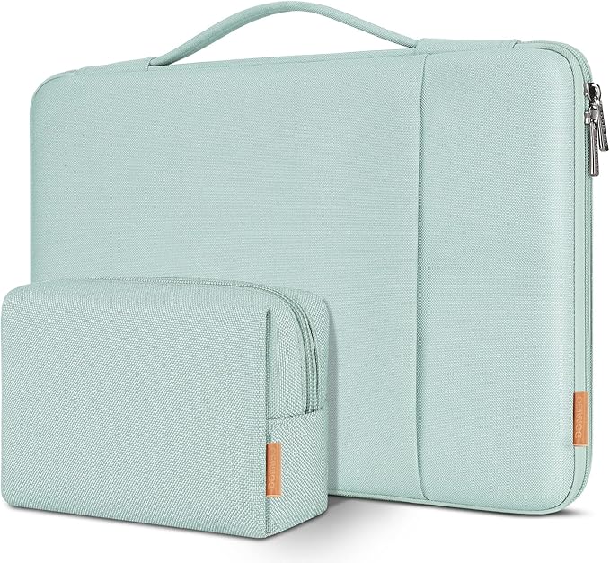 DOMISO 17.3 inch Laptop Sleeve Case Water Resistant Shockproof Protective Computer Bag for 17.3" Notebook/HP Pavilion Envy 17/IdeaPadm/MSI/LG Gra with Accesory Bag,Mint Green