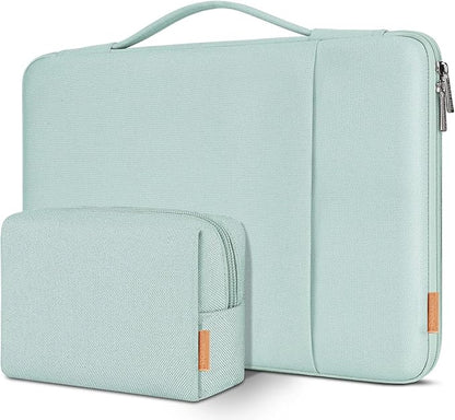 DOMISO 17.3 inch Laptop Sleeve Case Water Resistant Shockproof Protective Computer Bag for 17.3" Notebook/HP Pavilion Envy 17/IdeaPadm/MSI/LG Gra with Accesory Bag,Mint Green