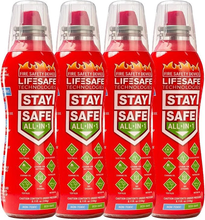 StaySafe All-in-1 Portable Fire Extinguishing Spray By LifeSafe Technologies | Compact Fire Extinguisher For 10 Types of Fires | Non-Toxic, Non-Hazardous & Eco-Friendly