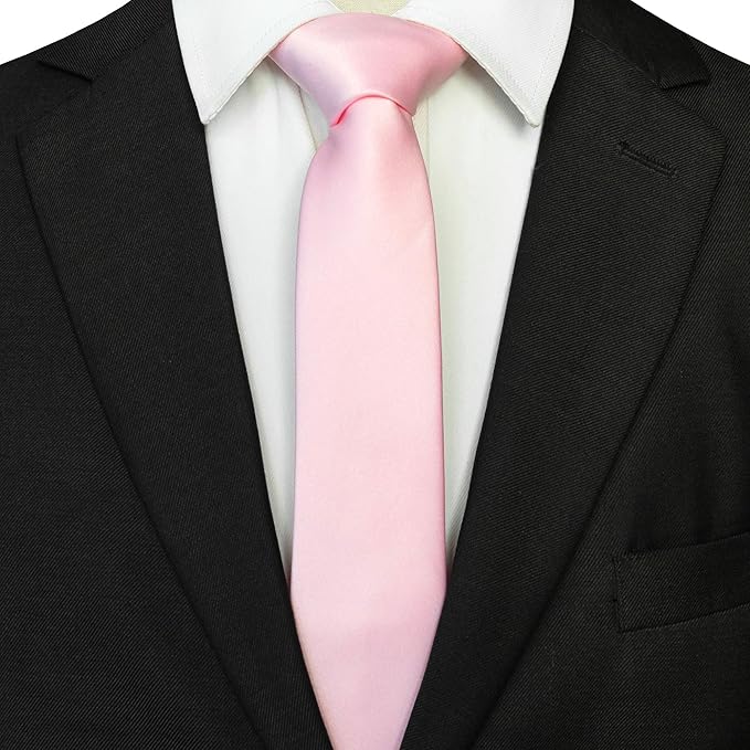 RBOCOTT 2.4“ Solid Color Skinny Tie Business Wedding Necktie for Men(6cm)