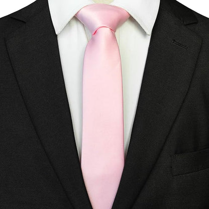 RBOCOTT 2.4“ Solid Color Skinny Tie Business Wedding Necktie for Men(6cm)
