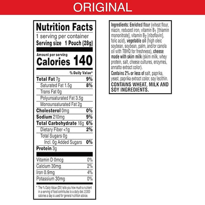 Cheez-It Cheese Crackers, Baked Snack Crackers, Lunch Snacks, Original (40 Packs)