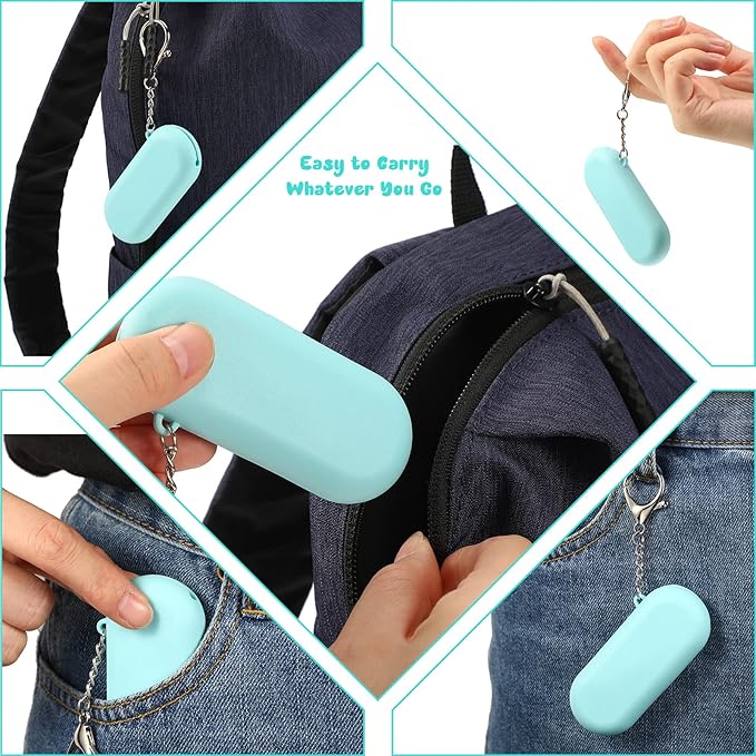 Meanplan 4 Sets Cruise Ship Essentials,4 Set Silicone Straws with Case Reusable Silicone Portable Drinking Straw Set for Party Travel Cold or Hot with 4 Carry Case, 4 Cleaning Brushes (Classic Color)