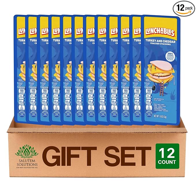 Salutem Vita – Turkey & Cheddar Cheese with Crackers Snack Pack, 1.9 oz, Gift Set – Pack of 12