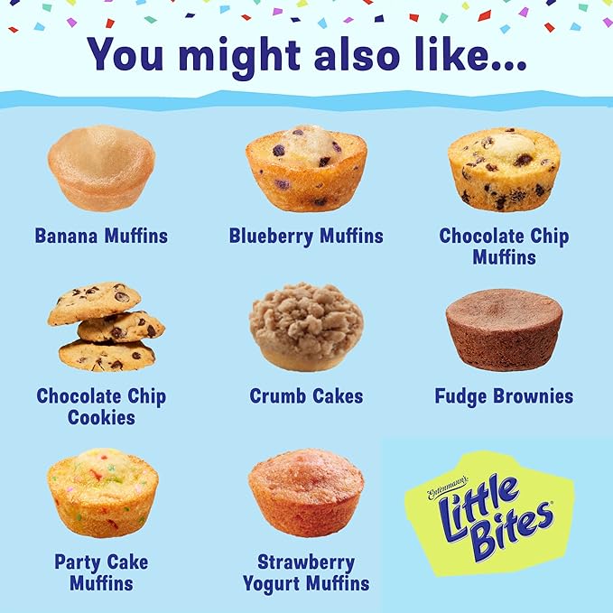 Entenmann's Little Bites Blueberry Mini Muffins | Made with Real Blueberries | 1 pack (20 pouches total)