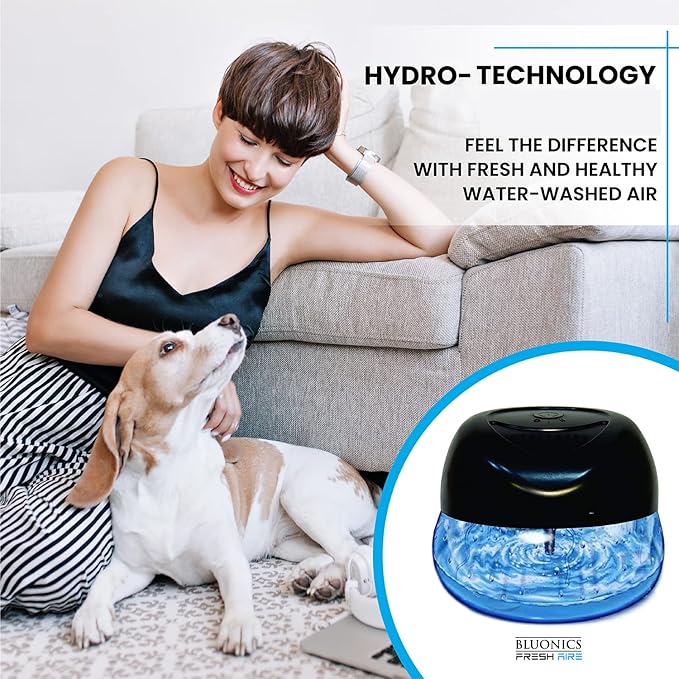 Bluonics Fresh Aire 3 Pack Water Air Washer, Air Revitalizer & Freshener with 4 Fragrance Bottles, 7-Color LED Night Light & White Noise Feature