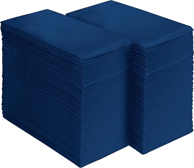 AMERICAN HOMESTEAD Paper Napkins - Navy Blue Disposable Linen-Like Dinner Napkins - Restaurant-Quality Table Serviettes for Weddings, Parties, and Events - 15.75" x 15.75" - 50 Count