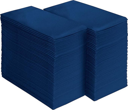 AMERICAN HOMESTEAD Paper Napkins - Navy Blue Disposable Linen-Like Dinner Napkins - Restaurant-Quality Table Serviettes for Weddings, Parties, and Events - 15.75" x 15.75" - 50 Count
