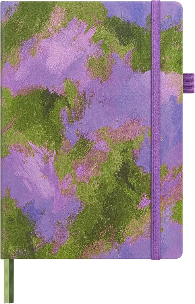&And Per Se Dotted Journal Notebook, A5 Hardcover Bullet Dotted Journal, 160 Pages 100 gsm Thick Paper, 3 Sheets of Stickers Included - 5.7'' x 8'' (Lavender Grove)