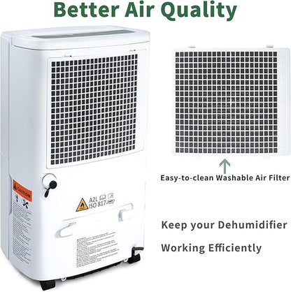 Uhome 150 Pints Dehumidifier with Pump - 7000 Sq. Ft Quiet Dehumidifier for Home, Large Basement, Storages and Large Rooms with 1.85Gallon Water Tank
