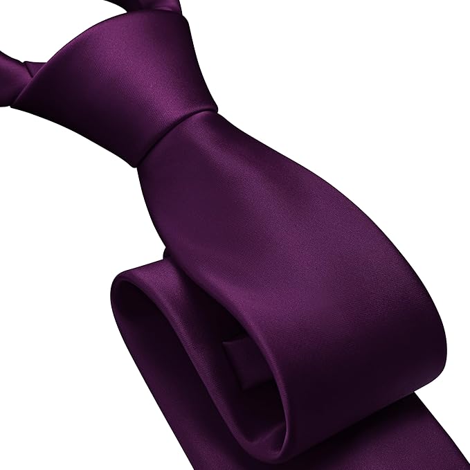 Branduce 3.15"（8cm） Mens Solid Satin Tie Pure Color Necktie for Business and Wedding + Gift Box