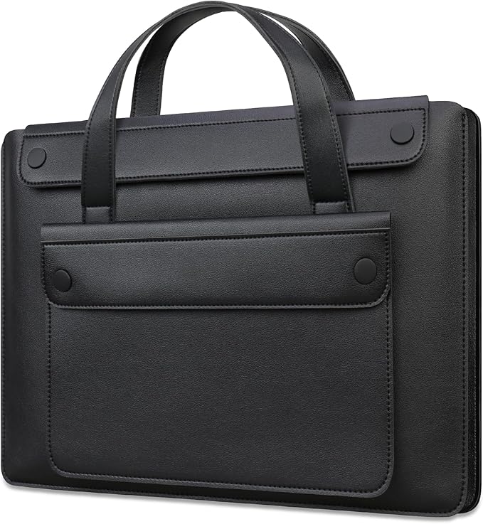 Lacdo 15.6 Inch Laptop Sleeve Case for Lenovo Acer Dell ASUS HP 15.6" Laptop, Lenovo IdeaPad, Acer Aspire, HP Pavilion, Dell Inspiron, ASUS Vivobook, Computer Bag with 3 Compartments & Handle, Black