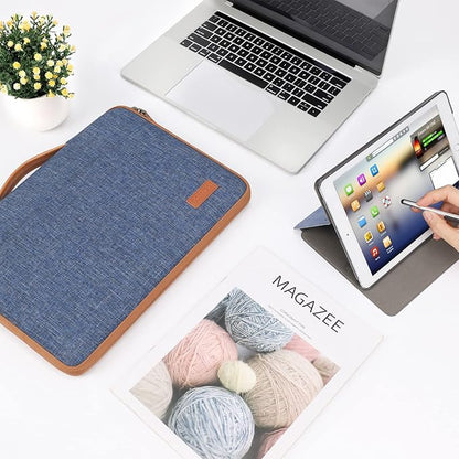 DOMISO 13.3 inch Laptop Case Sleeve Protective Cover Compatible with 14 inch MacBook Pro M4 M3 M2/MacBook Pro Max,13-13.3 inch Dell,Lenovo, HP,Waterproof Computer Cases Bag with Handle,Blue