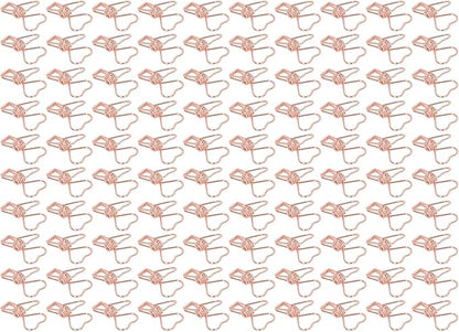 Clips in Assorted Sizes, Medium Metal Paper Clips, 100 Pcs Rose Gold - Strong Clamping Force, Hollow Heart Shape, Cute Office Document Accessories (Pink Gold)