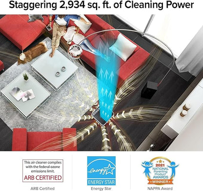 Nuwave OxyPure Ultra Clean Air Purifiers for Extra Large Room, Office, 5 Stage Filtration System with 4 Extra True HEPA Filters, Remove up to 100% of Dust, Pet Hair, Odors, Pollen, VOCs, Smart Wifi