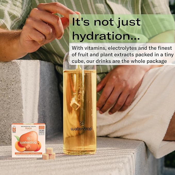 Waterdrop Hydration Cubes With Vitamin C, B Vitamins and Electrolytes, 4 Flavor Electrolyte Variety Pack, Flavored Water Enhancer Cubes for Still & Sparkling Water, Low Calorie, Sugar Free, 48 Count