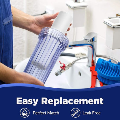 Membrane Solutions 10 Micron Sediment Water Filter Replacement Polypropylene Cartridge 10"x 2.5" for Whole House RO System, Compatible with Aqua-Pure AP110, GE FXUSC, WHKF-GD05, Culligan P5-6 Pack