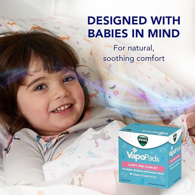 Vicks VapoPads Sleepy Time Comfort - Vapor Pads Refill Humidifiers and Steam Inhalers - Rosemary, Lavender, and Eucalyptus, 40-Pack, Box Color May Vary