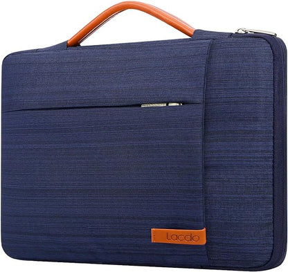Lacdo 360° Protective Laptop Sleeve Case for 13 inch New MacBook Air M4 A3240 2025, M3 A3113, M2 A2681, M1 A2337 | 13" MacBook Pro M2/M1 A2338 A2251 | 13" iPad Pro M5 / iPad Air M3 Computer Bag, Blue