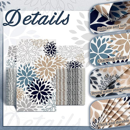 Karenhi 200 Pcs Floral Hand Paper Towel 2 Ply Dahlia Flower Guest Napkins Spring Guest Paper Napkins for Bathroom Disposable Hand Towels for Wedding Bridal Baby Shower Birthday Party